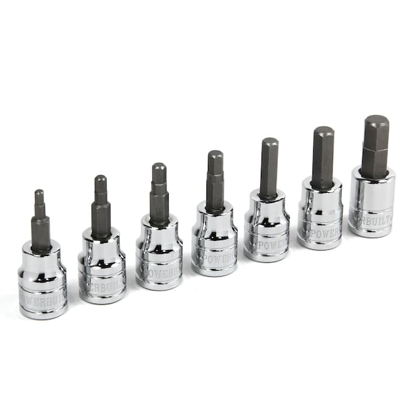 7Pc 3/8" Drive SAE Hex Bit Socket Set